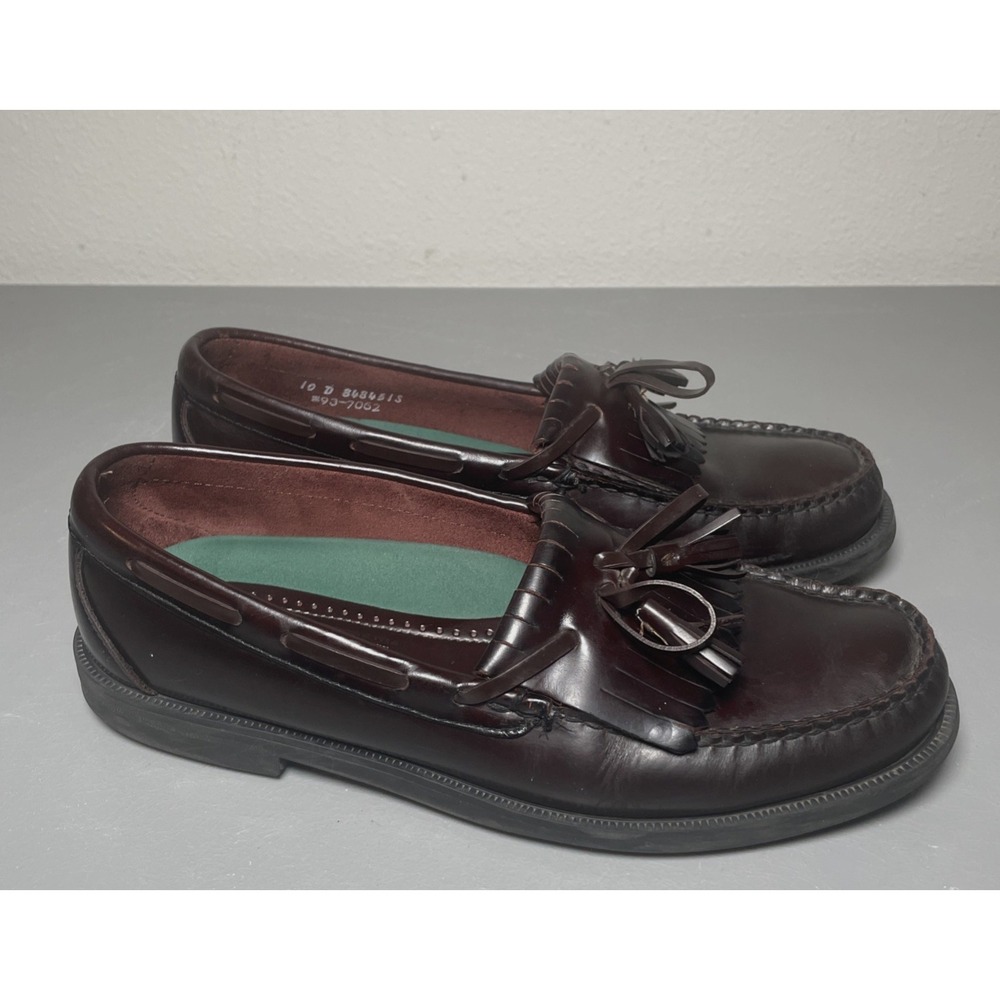 Sebago Men's Burgundy Leather Tassel Loafers Size 10 D